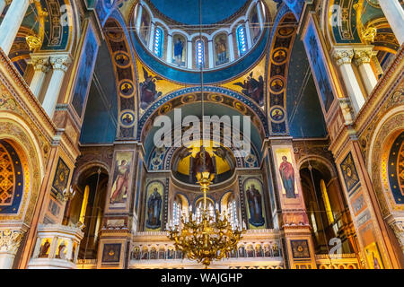 Cathédrale du Dôme de la Basilique métropolitaine, Athènes, Grèce. Construit en 1842, l'Église orthodoxe grecque à Athènes Banque D'Images