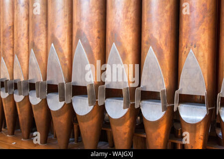 L'Islande, Reykjavik, l'église Hallgrimskirkja. Close-up de tuyaux d'orgue. En tant que crédit : Wendy Kaveney Jaynes / Galerie / DanitaDelimont.com Banque D'Images