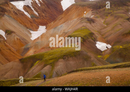 Paysage surréaliste volcanique à Landmannalaugar National Park, Iceland Banque D'Images