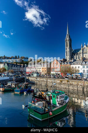 Bateaux de pêche au port de Cobh, Irlande Banque D'Images