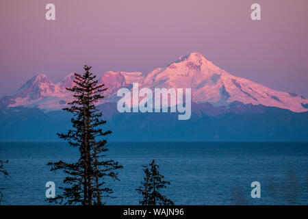 Le mont Redoubt, Lake Clark National Park et préserver, de l'Alaska, USA. Banque D'Images