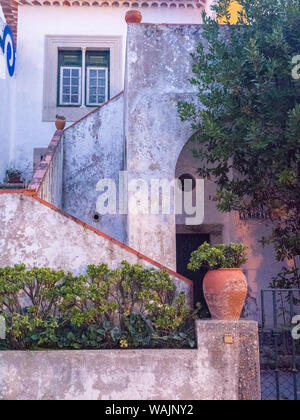 Le Portugal, Obidos. Rue le long de Obidos, un des plus pittoresques villages médiévaux au Portugal. Banque D'Images