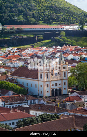 Le Portugal, Açores, l'île de Terceira, Angra do Heroismo du Santissimo Salvador da Se église cathédrale Banque D'Images