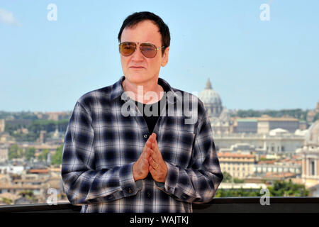 Quentin Tarantino participant à la "Il était une fois dans... Hollywood' photocall à l'Hôtel de la Ville le 3 août 2019 à Rome, Italie. Banque D'Images