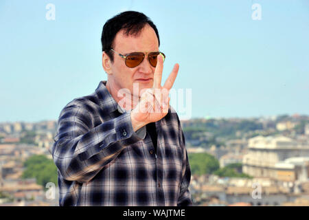 Quentin Tarantino participant à la "Il était une fois dans... Hollywood' photocall à l'Hôtel de la Ville le 3 août 2019 à Rome, Italie. Banque D'Images