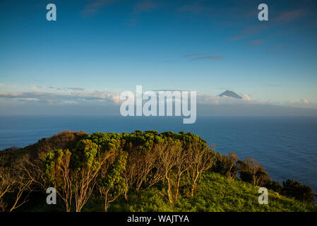 Portugal, Azores, Ponta dos Rosais. Paysage à la pointe ouest de l'île de Sao Jorge Banque D'Images