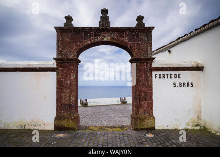 Le Portugal, Açores, l'île de Santa Maria, Vila do Porto. Forte de Sao Bras fort Banque D'Images
