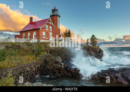 Le phare historique de Eagle Harbor n la Péninsule Supérieure du Michigan, USA Banque D'Images