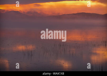 USA, New York, Adirondack State Park. Lever du soleil sur le Lac Raquette. En tant que crédit : Jay O'Brien / Jaynes Gallery / DanitaDelimont.com Banque D'Images