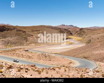 Paysage entre Salar Salinas Grandes et dans l'Altiplano Susques, Argentine. Banque D'Images