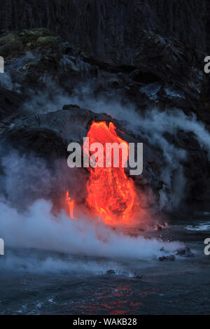 La coulée de lave du Kilauea près de l'ancienne ville de Kalapana, Big Island, Hawaii, USA Banque D'Images