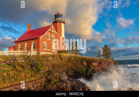 Le phare historique de Eagle Harbor n la Péninsule Supérieure du Michigan, USA Banque D'Images