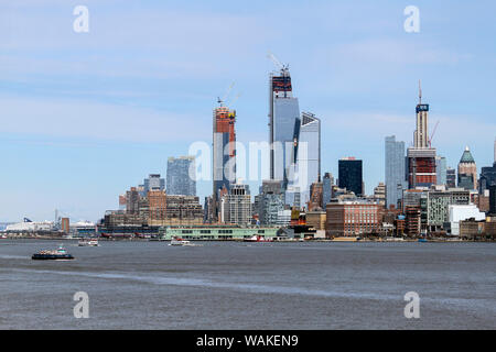 Une vue sur la rivière Hudson à Manhattan, New York City Banque D'Images