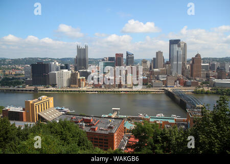 Vue depuis le mont Washington, Pittsburgh, Pennsylvanie, USA. Banque D'Images