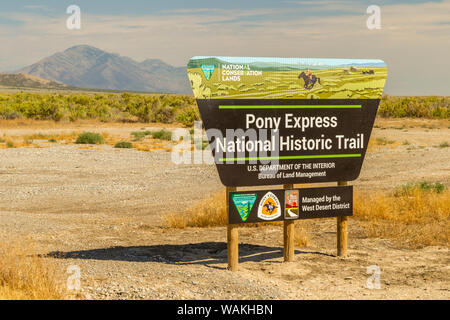 USA, Utah, Tooele Comté. Pony Express National Historic Trail signe. En tant que crédit : Cathy et Gordon Illg / Jaynes Gallery / DanitaDelimont.com Banque D'Images