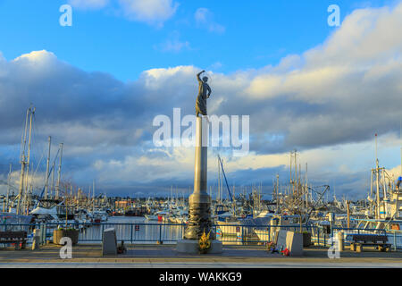 Monument aux pêcheurs à la borne de pêcheurs, Salmon Bay, Ballard, Seattle, Washington State, USA. (Editorial) (usage éditorial uniquement) Banque D'Images