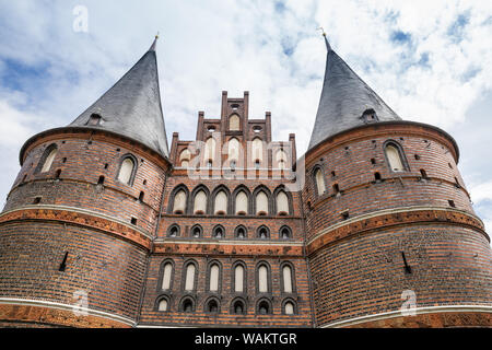 La Porte de Holstein (Holstentor) dans la ville de Lubeck, Allemagne, Schleswig-Holstein, Europe Banque D'Images