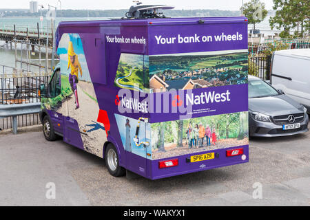 NatWest votre banque sur roues à Hythe, Hampshire Royaume-Uni en août - banque mobile Banque D'Images