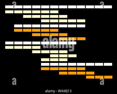 Un diagramme de Gantt est un type de diagramme à barres qui illustre un calendrier du projet. Banque D'Images