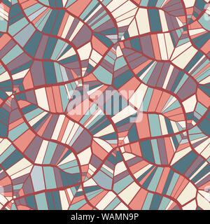 Résumé motif vectoriel continu. Des fissures, des lignes, des polygones. Des couleurs neutres. Fond isolé Banque D'Images