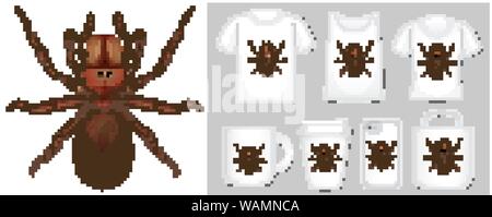 Graphique de l'araignée sur différents types de modèle du produit illustration Illustration de Vecteur