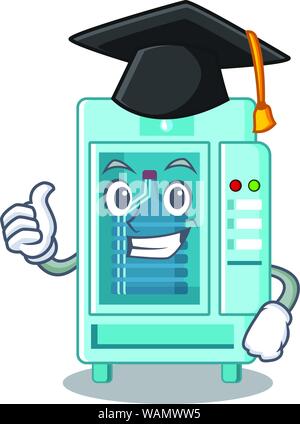 Distributeur automatique de l'eau l'obtention du diplôme dans un caractère Illustration de Vecteur