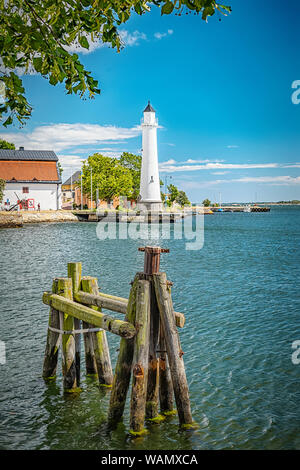 Le phare de l'île stumholmen à Karlskrona en Suède. Banque D'Images