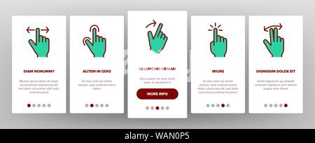 Geste vers le vecteur couleur Touche de référencement Illustration de Vecteur