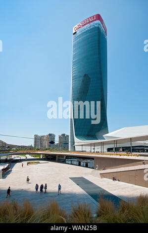 L'Italie, Lombardie, Milan, le CityLife, Hadid Tower conçu par l'architecte Zaha Hadid Banque D'Images