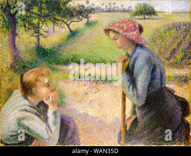 Camille Pissarro, peinture, deux jeunes femmes paysannes, 1891-1892 Banque D'Images