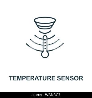 Icône de contour du capteur de température. Style de ligne fine de la collection d'icônes de capteurs. Pixel Perfect icône de capteur de température à élément simple pour la conception de sites Web Illustration de Vecteur