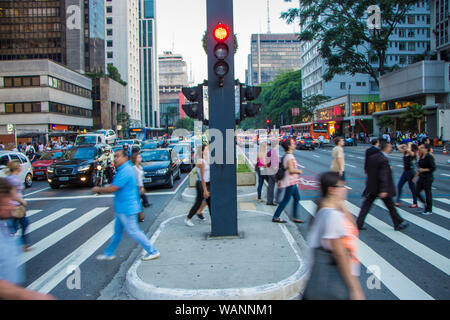 L'avenue Paulista, Sao Paulo, Brésil Banque D'Images