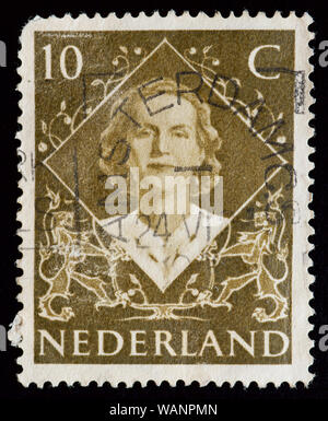 Pays-bas - Timbre Queen Juliana Banque D'Images