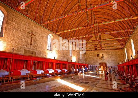 La 'Salle des Povres' à l'Hôtel-Dieu, à l'Hospice de Beaune, Beaune en Bourgogne, en France. Banque D'Images