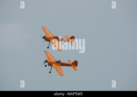 Yak-55 Twin Tigers Aerobatic Team, Battle Creek Air Show, juillet 2019 (Yak55, Airshow) Banque D'Images