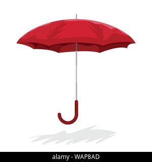 Hand drawn cartoon style parapluie rouge. Vector illustration. Illustration de Vecteur