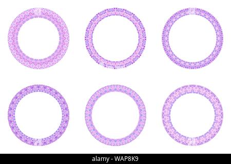 Mosaïque géométrique abstraite cercle triangle frontière set - éléments du vecteur circulaire ronde Illustration de Vecteur
