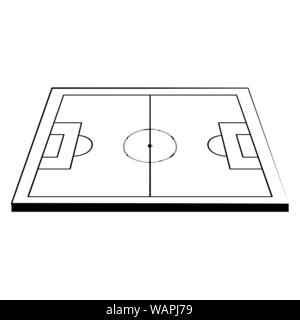 Jeu de football soccer stadium cartoon en noir et blanc Illustration de Vecteur