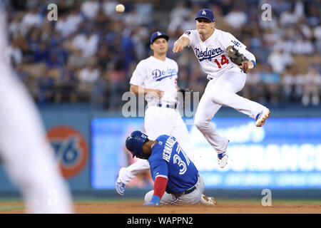 20 août 2019, à Los Angeles, Californie, USA : pendant le jeu entre les Blue Jays de Toronto et les Dodgers de Los Angeles au Dodger Stadium. Banque D'Images