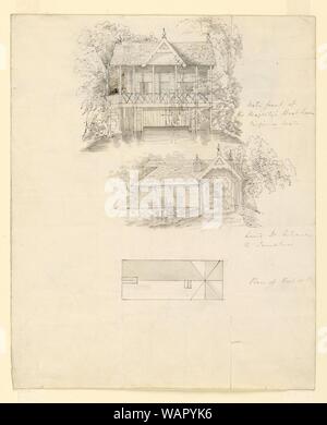 Dessin, Boat House, Virginia Water ; Verso- Buanderie, Virginia Water, 1825 Banque D'Images