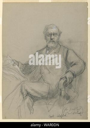 Dessin, Carl Schurz Readin assis, 1899 Banque D'Images