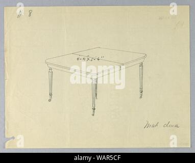 Dessin, Conception pour une table à manger en acajou rectangulaire à quatre pattes, le 24 septembre 1903 Banque D'Images