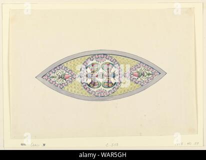 Dessin, conception d'un panneau en verre Fenêtre pour le plafond à gorge dans la salle de musique, ca. 1817 Banque D'Images