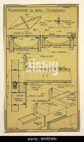 Dessin, Design pour une maison d'exploitation conçu par Hector Guimard, 1920 Banque D'Images