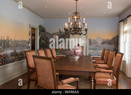 Salle à manger au Mont Vernon, un proche (mais plus grand) réplique à Dallas, Texas, de George Washington's Virginia estate Accueil Banque D'Images