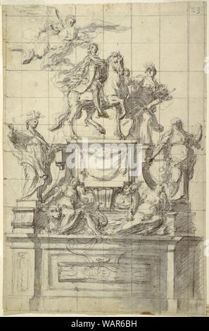 Dessin, conception d'un monument à l'empereur Charles VI de Naples, ca. 1735 Banque D'Images