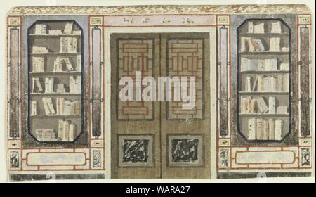 Le dessin, la conception de la porte et bibliothèque, probablement pour King's Library, Royal Pavilion, Brighton, 1802 Banque D'Images