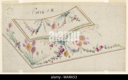 Dessin, Conception pour gilet brodé, le modèle 1614 de la Fabrique de Saint Ruf, ca. 1785 Banque D'Images