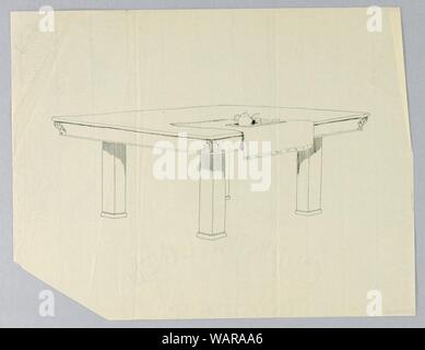 Le dessin, la conception de la table à manger rectangulaire à quatre pattes avec un service à thé, 1900-05 Banque D'Images