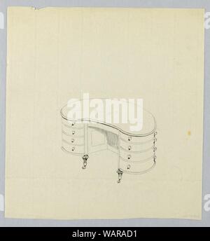 Dessin, Design for Kidney-Shaped écrit Table avec huit tiroirs, 1900-05 Banque D'Images